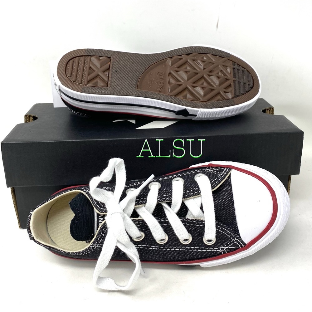 Converse Ctas Low Top Canvas Garnet Black Casual Sneakers Kid’s Size 363705F - Picture 3 of 10